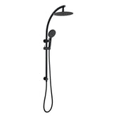 RUBY Dual Shower Rail with Rain Fall Head - 'Curved' Round Chrome And Matte Black